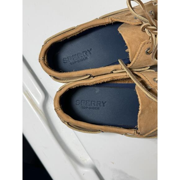 Sperry Top-Sider Authentic Original Boat Shoes Tan Leather Men’s 5M Non-Marking - Picture 10 of 11